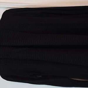 INC Black Ribbed Open Cardigan